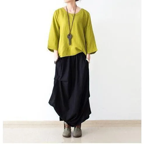 Irregular Cut Retro Maxi Skirt