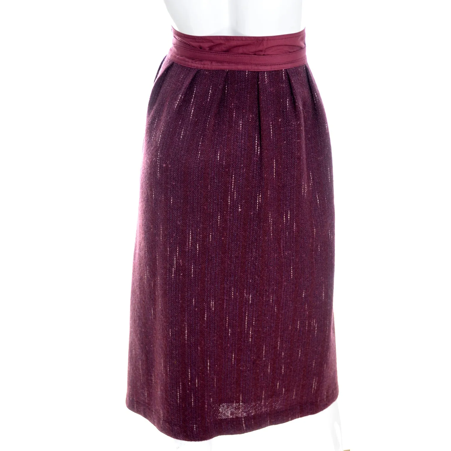 Kenzo Rare "Jap" Label Unique Burgundy Wool Wrap Style Skirt