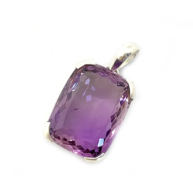 Lopaz Amethyst Rectangle Statement Pendant