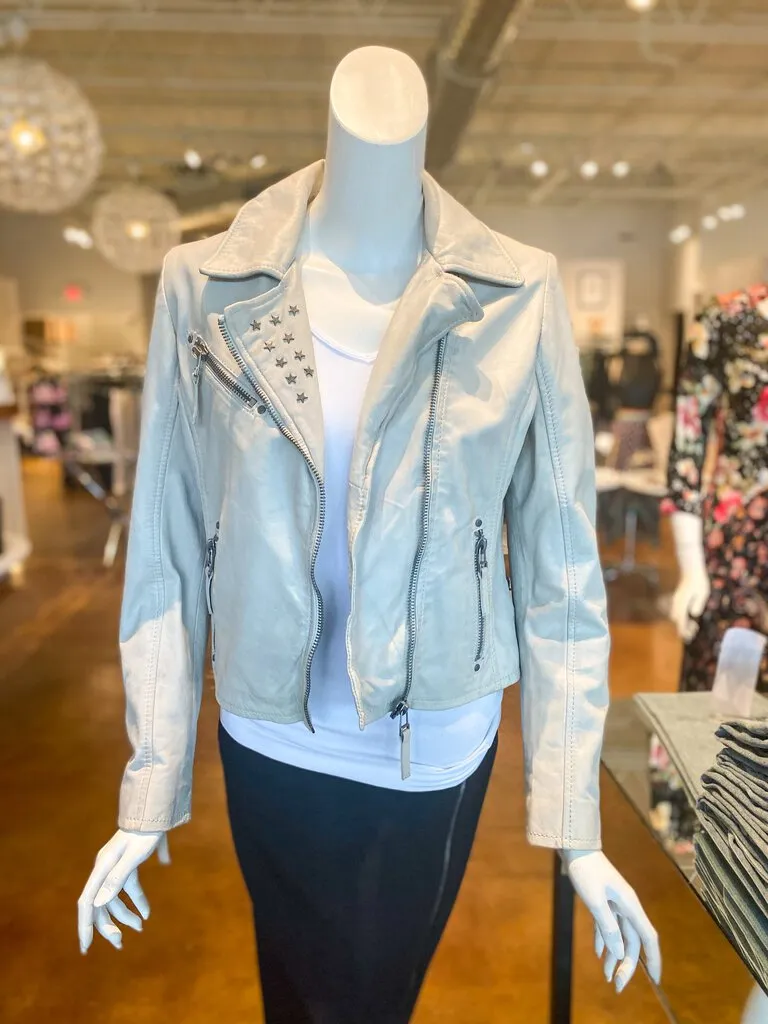 Mauritius Seera Gray Leather Jacket