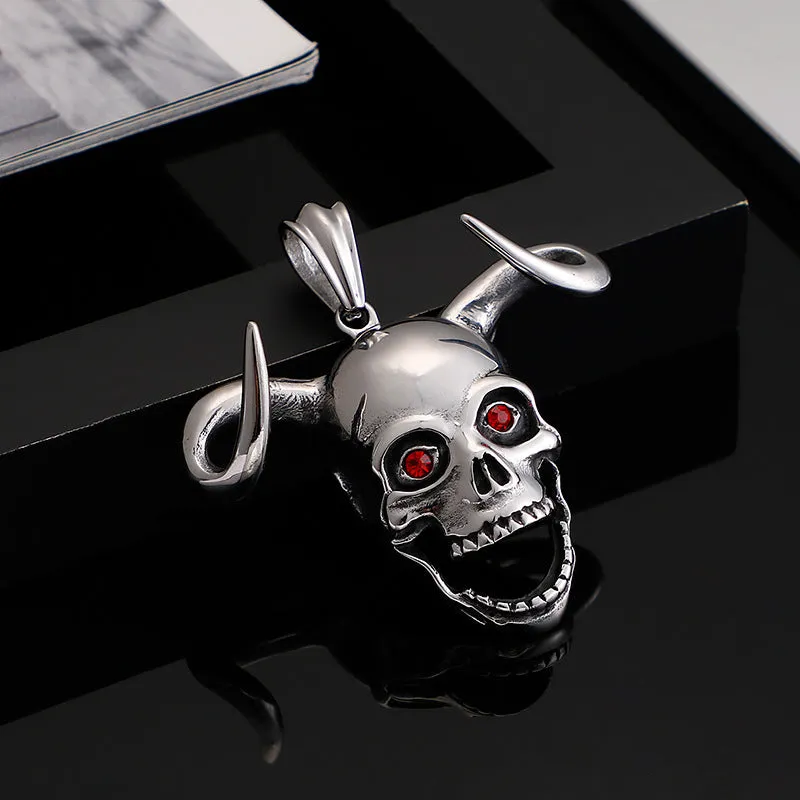 Men's Bold Rock Hip Hop Pendant with Ghost Head Design