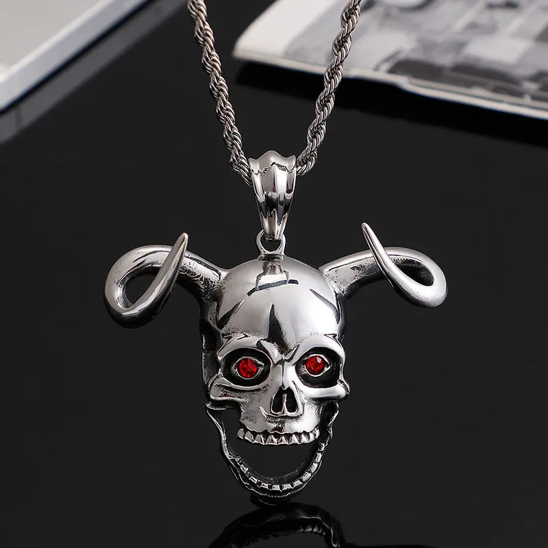 Men's Bold Rock Hip Hop Pendant with Ghost Head Design