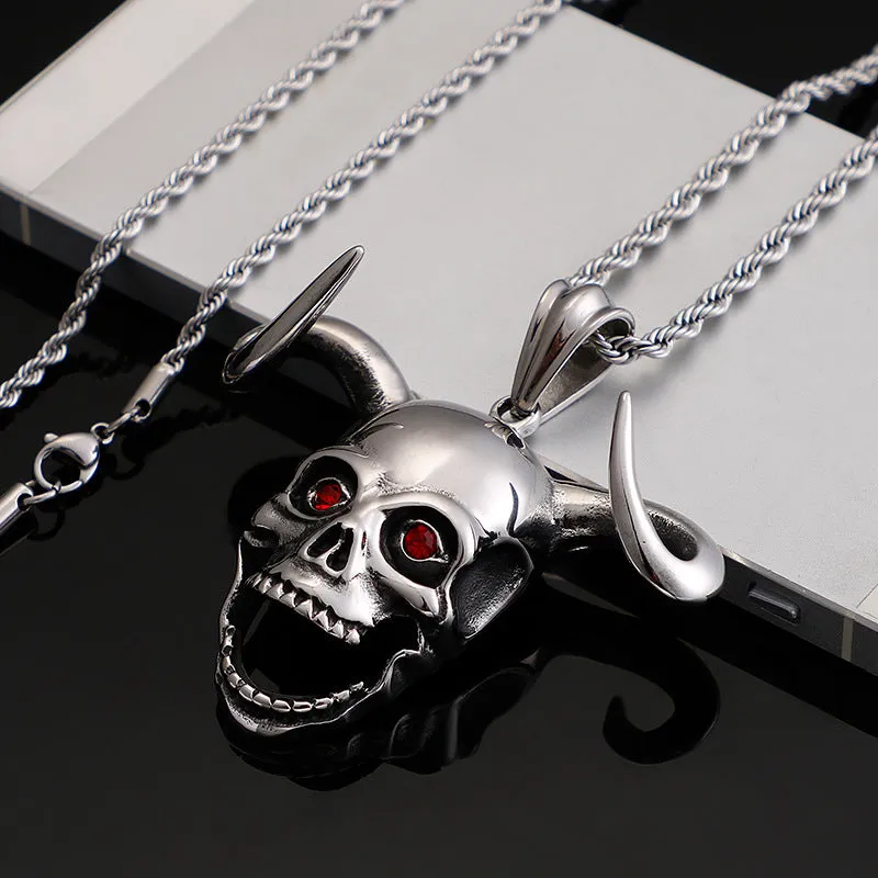 Men's Bold Rock Hip Hop Pendant with Ghost Head Design