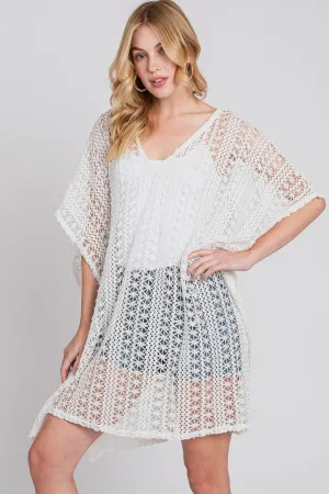 MS0342 Mia Crochet Cover Up Poncho