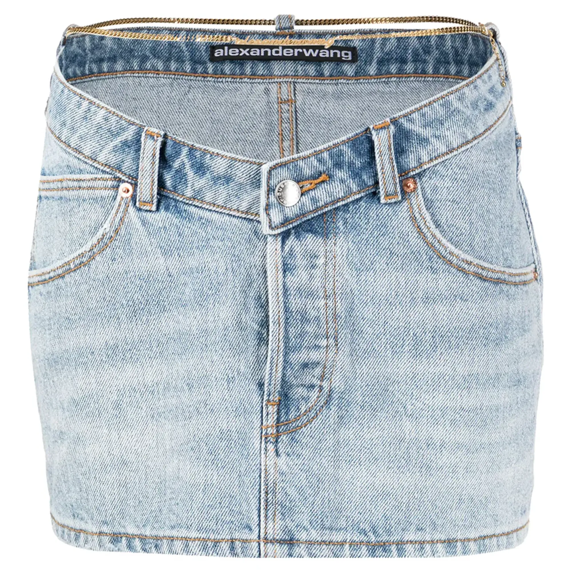 Nameplate V Front Skirt In Denim