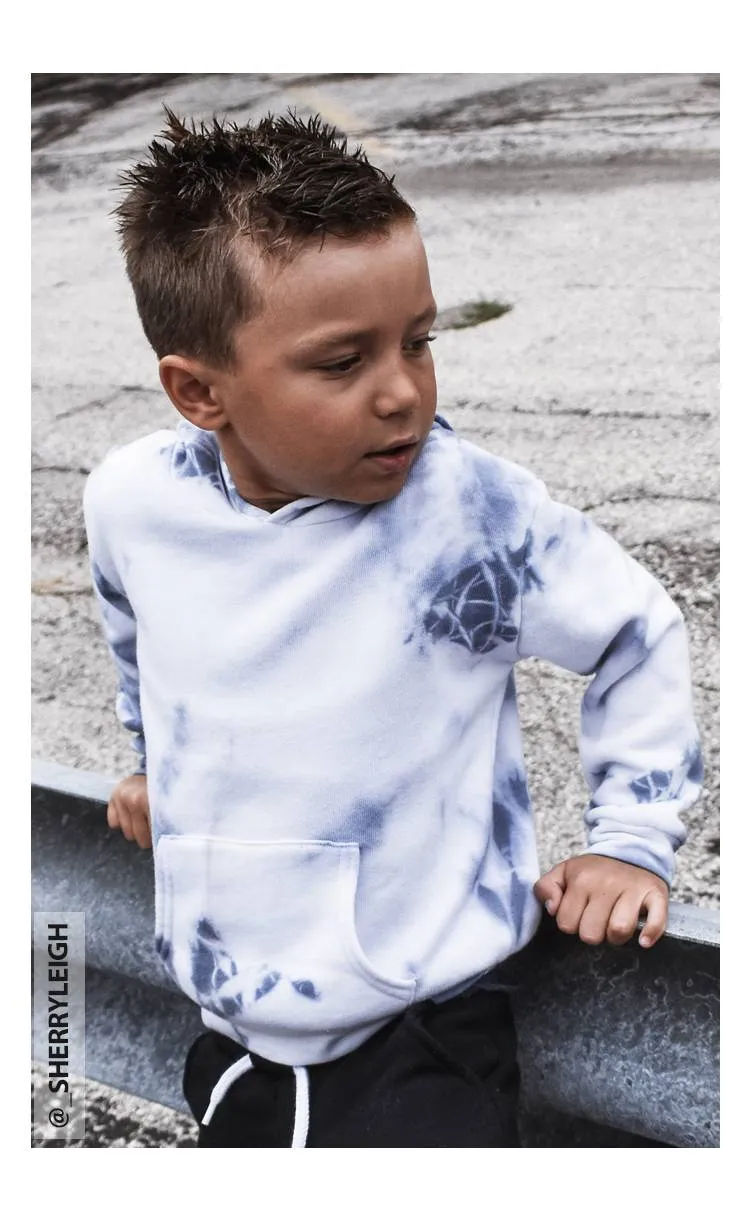 NEW! Toddler Fleece Cloud Tie Dye Hooded Sweatshirt Made in USA 3699CTD