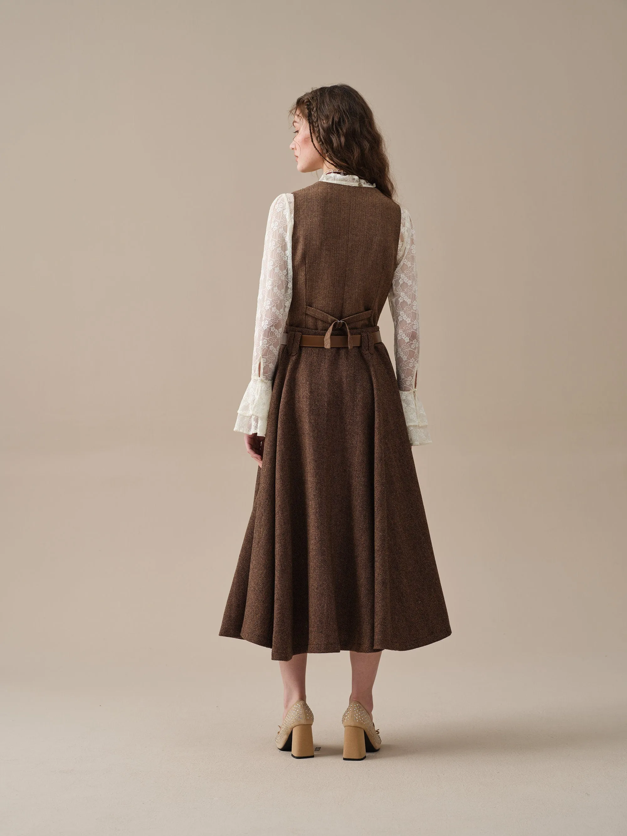 Norma 16 | Front buttoned wool skirt