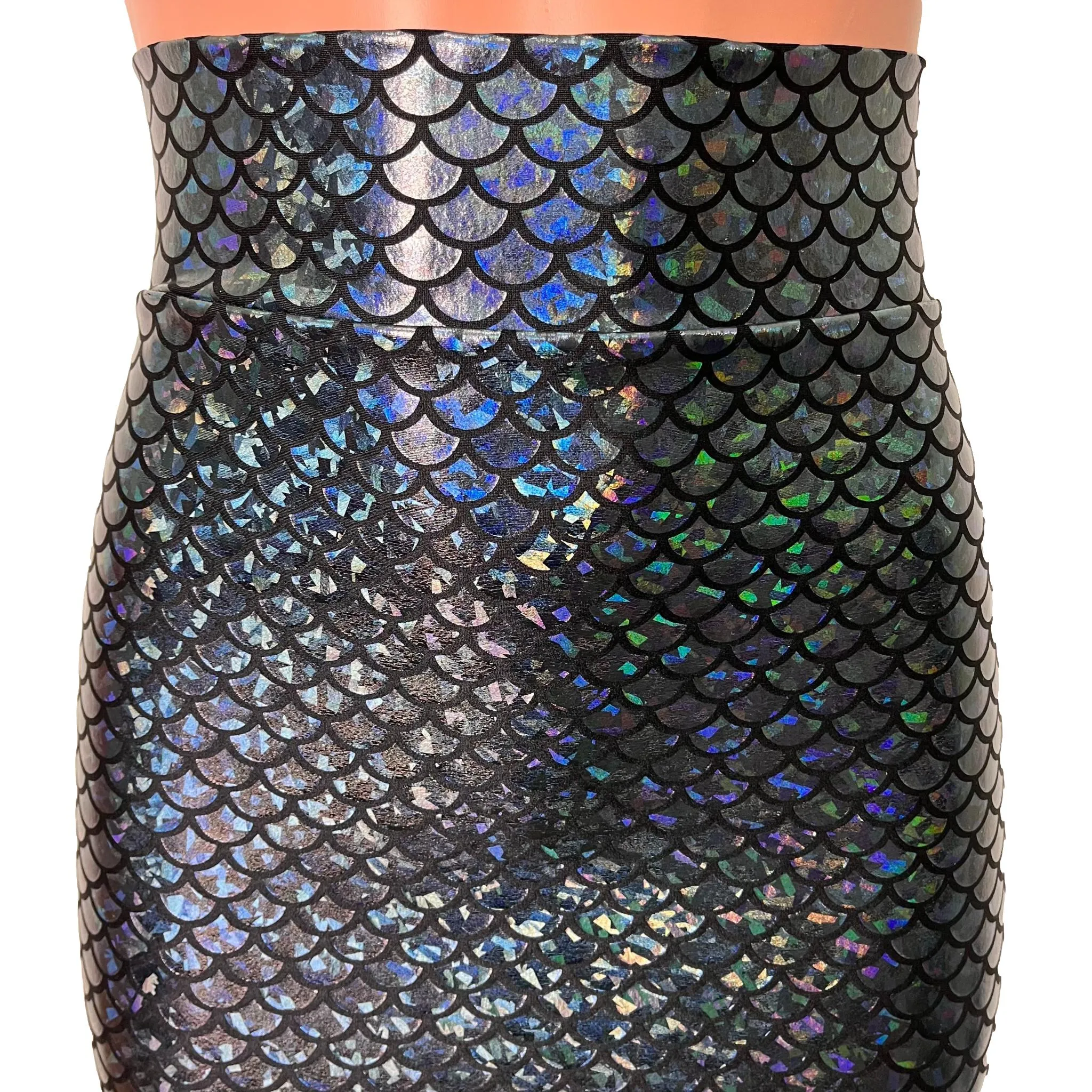 Pencil Skirt - Black Mermaid Scales