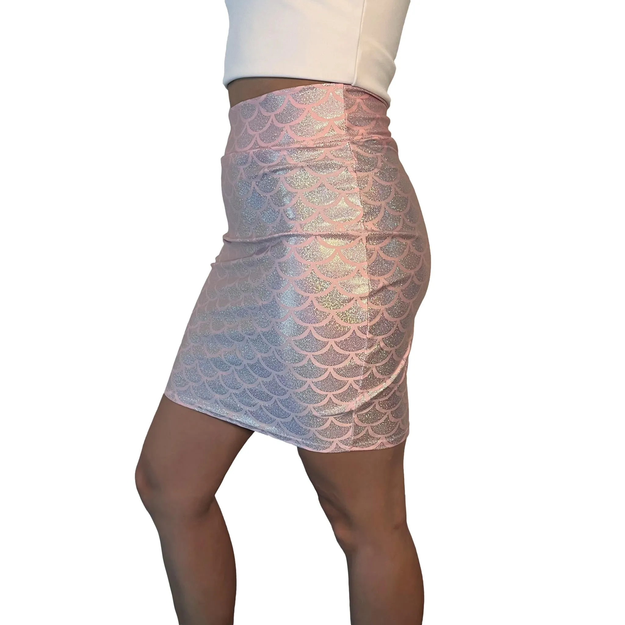 Pencil Skirt - Light Pink Mermaid Scale