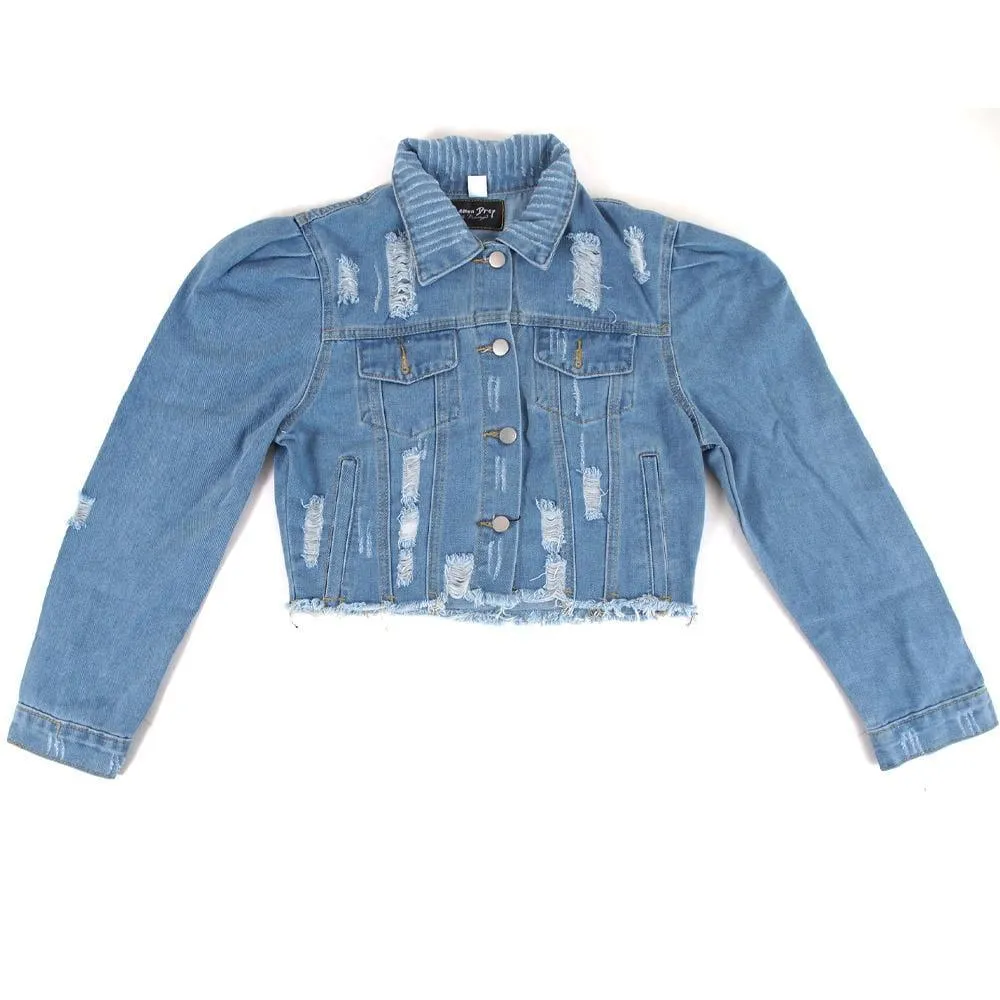 Riley Puff Sleeve Denim Jacket