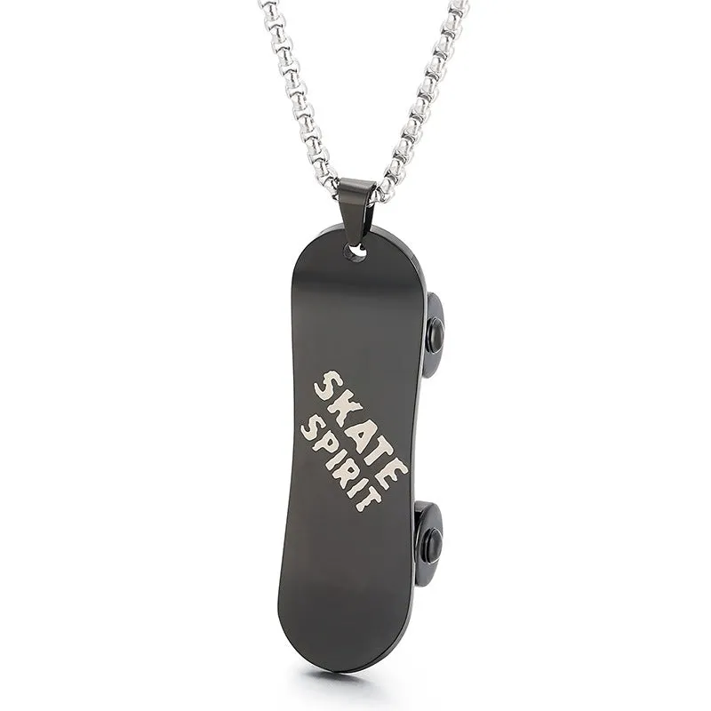 Rocking Street Style Men's Titanium Steel Scooter Pendant Necklace