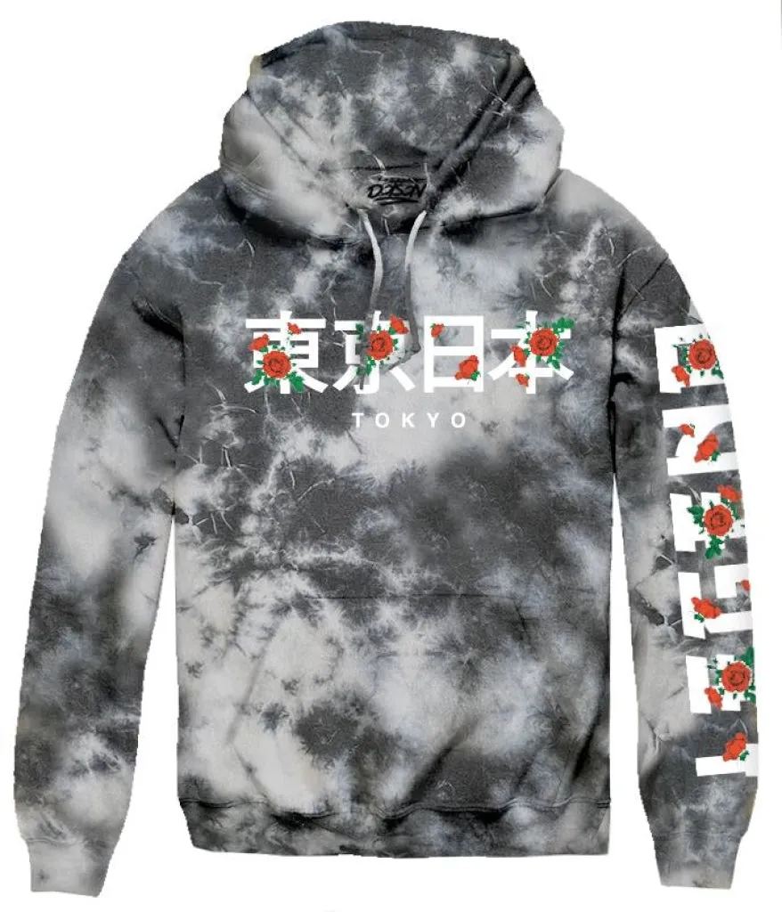 ROSE KANJI TIE DYE HOODIE