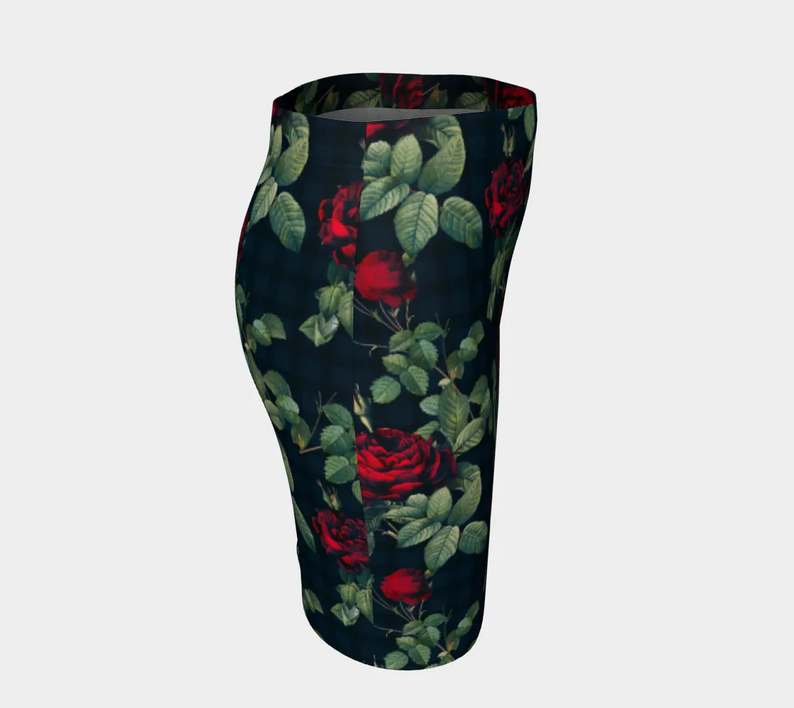 Rose Print Fitted Skirt