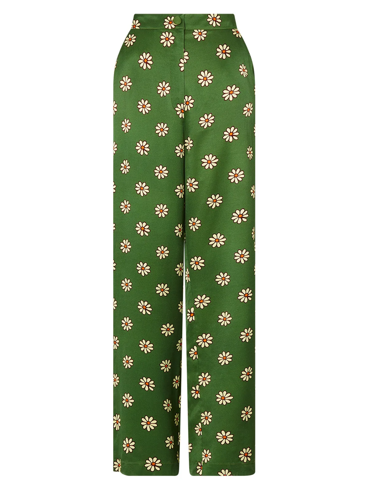 Rowan Green Retro Floral Trousers