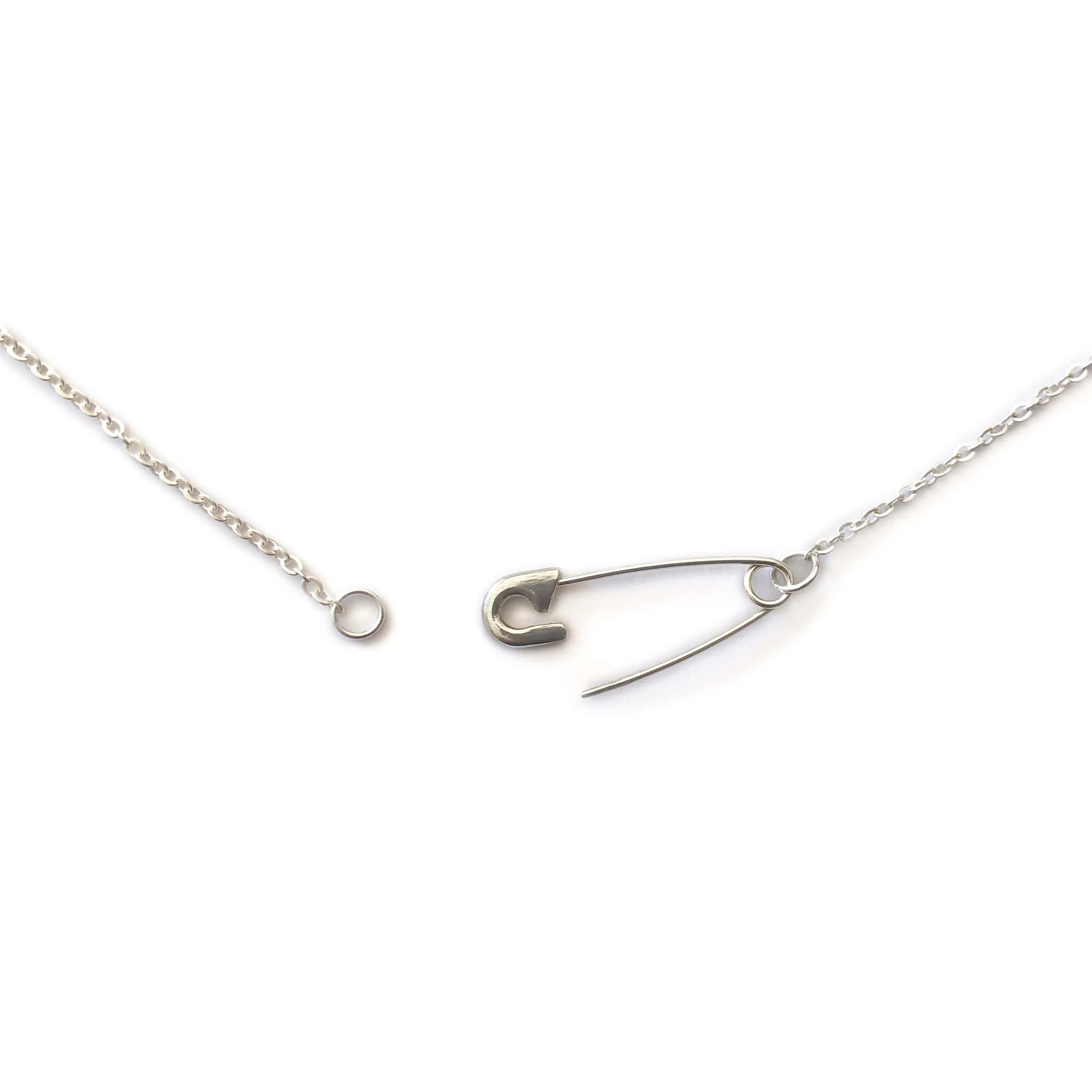 Safety Pin Necklace - Sterling Silver