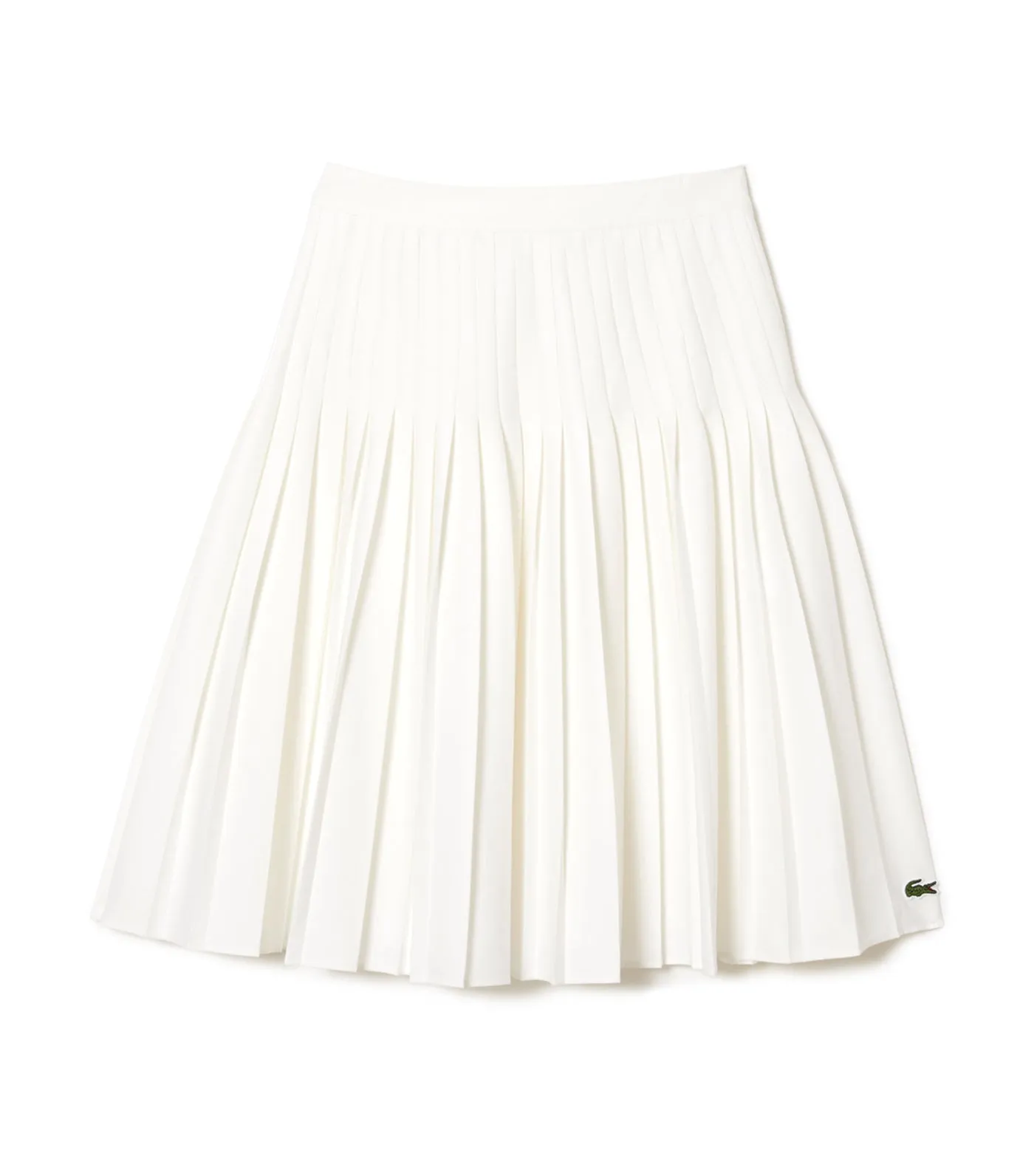 Short Pleated Twill Skirt Flour