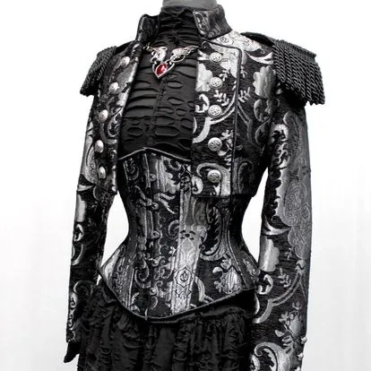 TOREADOR JACKET - BLACK AND SILVER TAPESTRY