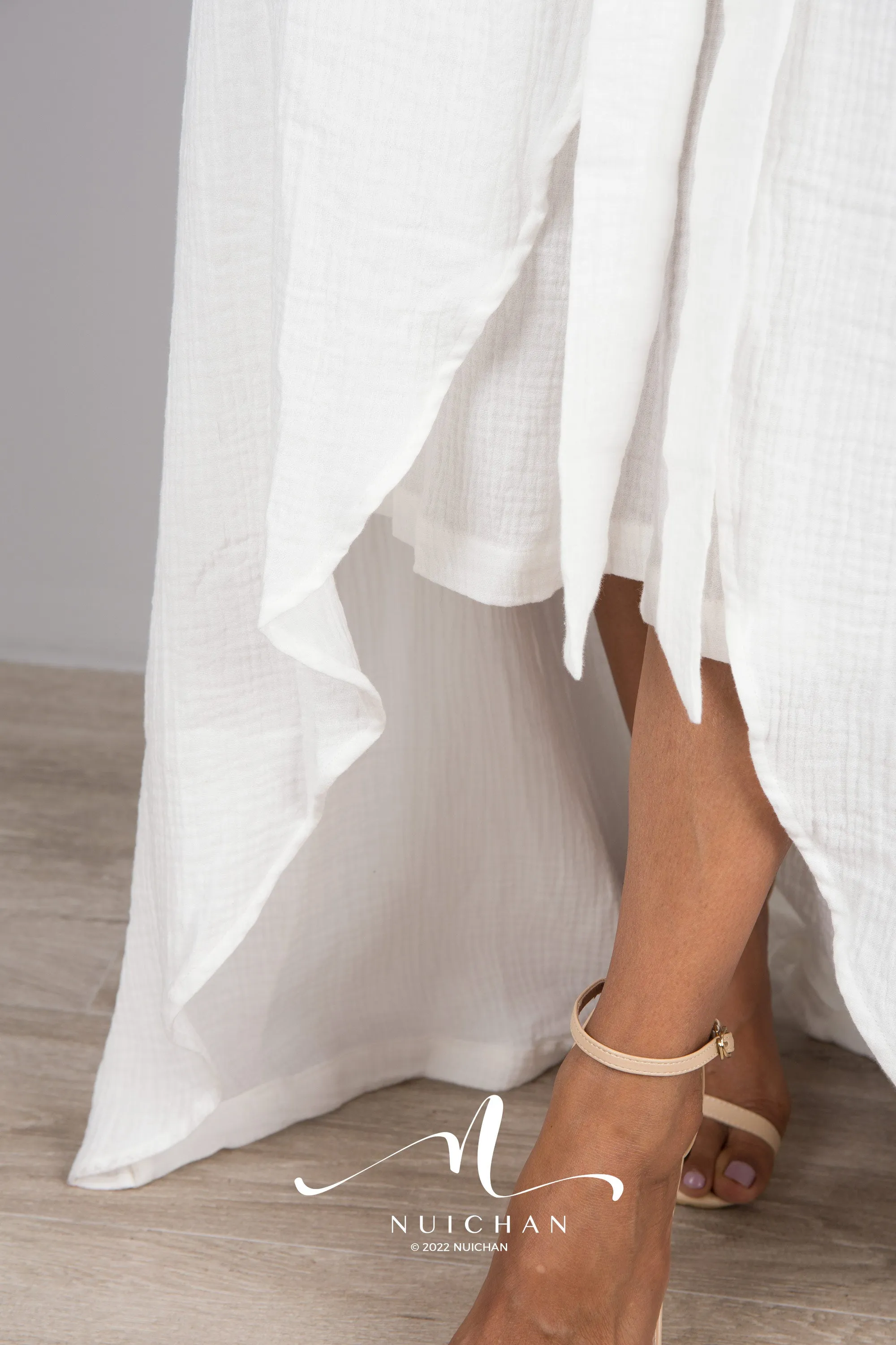 White Cotton wrap skirt