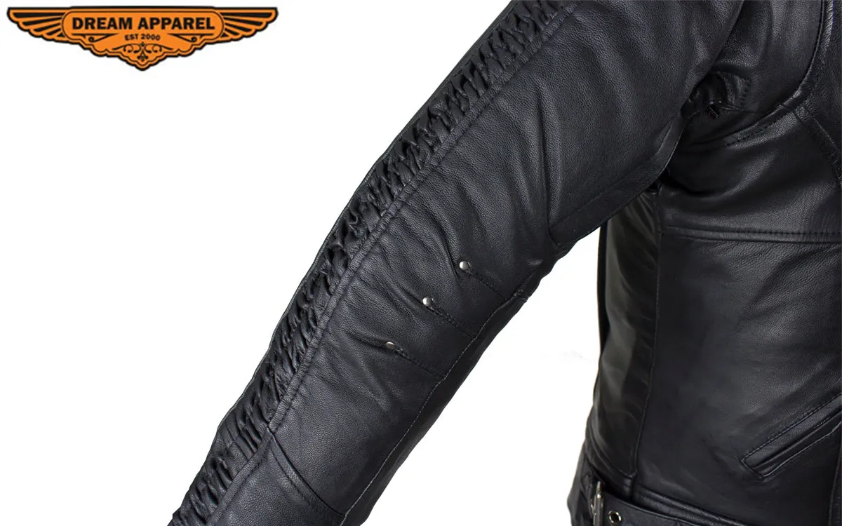 Women's Black Lambskin Jacket with Concealed Carry Pockets