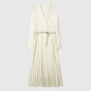 Women's Retro Elegance Silk Pleated Dress