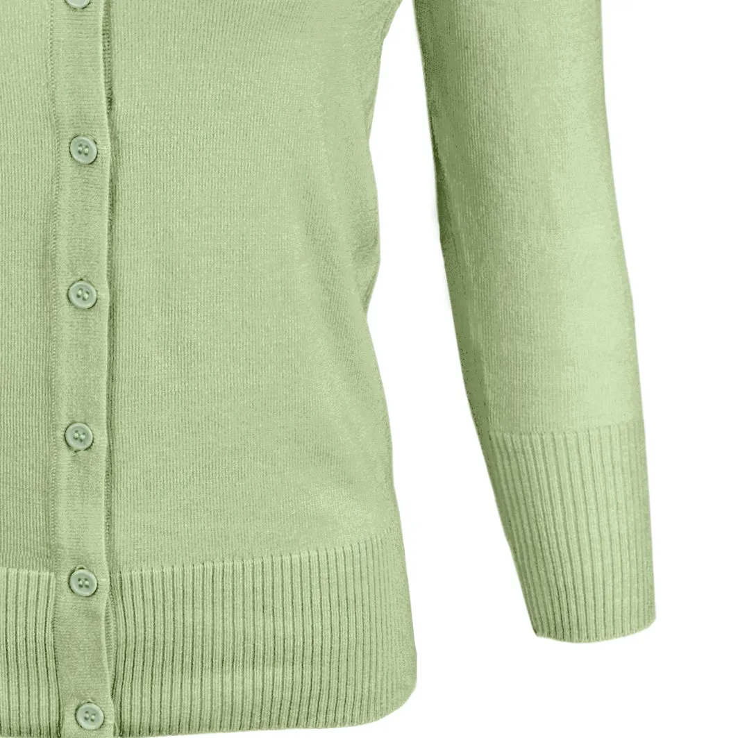 YEMAK Women's 3/4 Sleeve V-Neck Button Down Cardigan Sweater CO078 (S-L) Color Option (1 of 2)